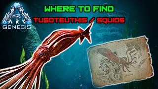 Ark Genesis  Quick guide on where to find Giant squids Tusoteuthis [upl. by Godrich]