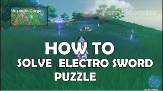 How to solve electro sword puzzle Inazuma  Genshin Impact [upl. by Yerot]