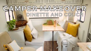 Camper Dinette Makeover and couch and decorating [upl. by Mroz]