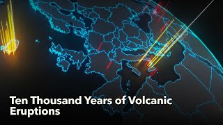 Animated Maps Ten Thousand Years of Volcanic Eruptions [upl. by Riker]