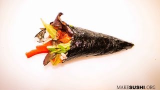 Sushi Hand Roll  How to Make Sushi [upl. by Kasevich172]