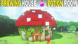 Mushroom House and Potion Room Automatic Brewing Station Minecraft [upl. by Adnwahsal193]