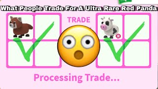 What people trade for a Ultra Rare Red Panda in adopt me [upl. by Ahsim]