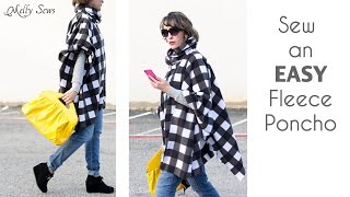 How to Sew a Fleece Poncho with a Cowl Neck [upl. by Duky]