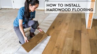 How To Install Hardwood Flooring For Beginners [upl. by Ahsiekat842]