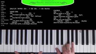 All My Hope Crowder  How to Play on the Piano Ab [upl. by Sices]