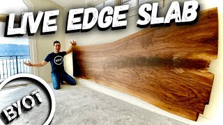 DIY HEADBOARD  LIVE EDGE SLAB [upl. by Ardyaf]