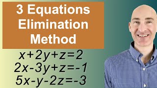 Solving Systems of 3 Equations Elimination [upl. by Ishmael206]