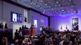 David Gilmour’s ‘Black Strat’ Guitar  2019 World Auction Record  Christie’s [upl. by Aenotna205]