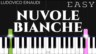 Ludovico Einaudi  Nuvole Bianche  EASY Piano Tutorial [upl. by Ymmit]