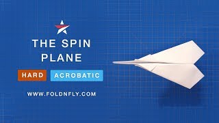 ✈ Trick Paper Airplane Tutorial  The Spin Plane that Loops and Twirls  Fold N Fly [upl. by Ainomar]