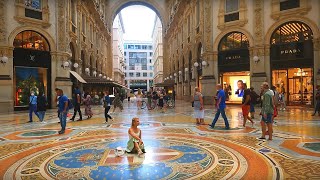 MILAN Piazza DUOMO amp Vittorio Emanuele II GALLERY Italy walking tour 4k [upl. by Aspia]