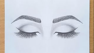 How to draw Closed Eyes for beginners step by step [upl. by Bevon314]