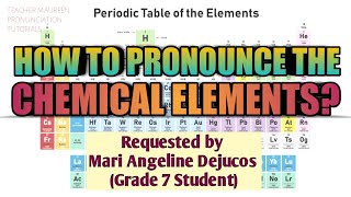 HOW TO PRONOUNCE THE 118 ELEMENTS IN PERIODIC TABLE  Teacher Maureen [upl. by Jinny]