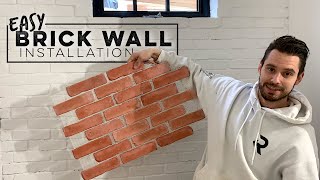 Easy Brick Accent Wall Realistic Faux Brick Veneer [upl. by Tonnie]