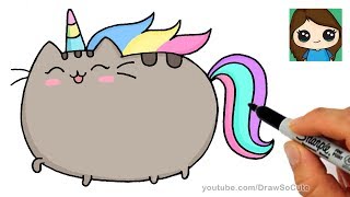 How to Draw Pusheen Unicorn Easy [upl. by Jesh]