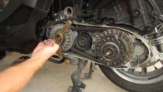 Piaggio MP3 400  CVT Parts Removal  MicBergsma [upl. by Liddie]