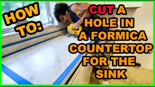 How To Cut Out The Kitchen Sink With a Laminate Countertop NO TEMPLATE [upl. by Inotna]