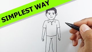 How to draw people  Simple Drawing Ideas  Man Drawing  Boy Drawing [upl. by Yeruoc]