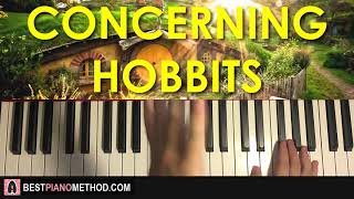 Lord Of The Rings  Concerning Hobbits Piano Tutorial Lesson [upl. by Inhoj]