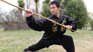 Shaolin Kung Fu Wushu Basic Staff Training for Beginners [upl. by Tania]