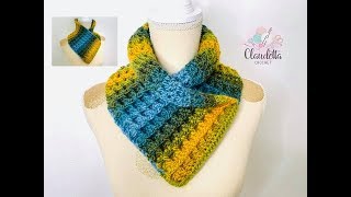 Crochet EASY COWL  Waffle stitch  Beginner [upl. by Akirre]