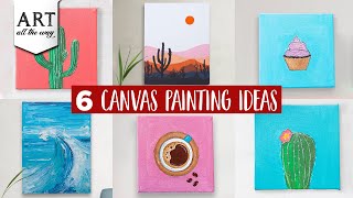 6 Canvas Painting Ideas  DIY Home Decors  Canvas Painting Tutorial [upl. by Yorgen427]