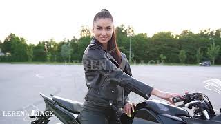 American Womens Fashion of Leather Jacket  Bikers Jacket [upl. by Vashtia808]