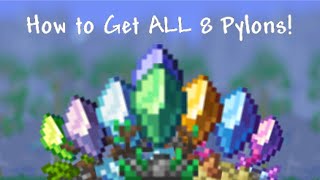 Terraria 14 How to Get ALL 8 Pylons Quick and Easy Guide [upl. by Alleuqahs163]