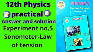 Experiment no5 SonometerLaw of tension 12th physics practical book solved with Answer amp solution [upl. by Ateekal]