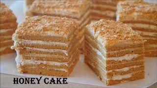 Russian Honey Cake Recipe  30 Minute Honey Cake Medovik [upl. by Blackmore]