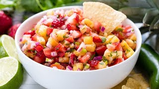 How to Make Strawberry Pineapple Salsa  The Stay At Home Chef [upl. by Yelkao]