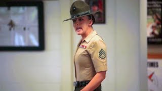 US Marine Drill Instructors Meet New Recruits [upl. by Demahum]