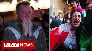 Fans react as England lose penalty shootout to Italy in Euro 2020 final  BBC News [upl. by Kaleena]