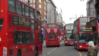 London Buses at work in Oxford Street on 11th January 2013 [upl. by Pretrice]