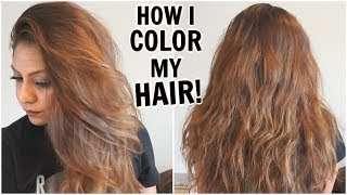 How I Dye My Hair Light Golden Brown at Home│How I Color My Hair From Dark To Light│DIY Root Touchup [upl. by Thorstein760]