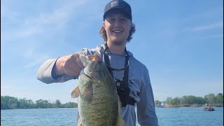 Fishing For Giant Smallmouth Bass at Presque Isle Bay Lake Erie [upl. by Aldas]