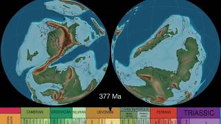 Plate tectonics Paleogeography amp Ice Ages dual hemispheres [upl. by Anipsed]