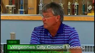 Vergennes City Council August 20 2013 [upl. by Linnette]