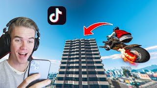 Recreating VIRAL GTA 5 STUNTS On Tik Tok 25 [upl. by Cullan]