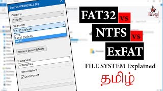 FAT32 VS NTFS VS ExFAT  Windows File System Explained in TAMIL [upl. by Talanian]