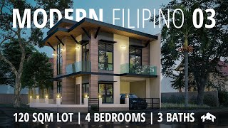 120 SQM 4 Bedroom Modern Filipino Small House Design  627 House  House Tour [upl. by Voccola356]