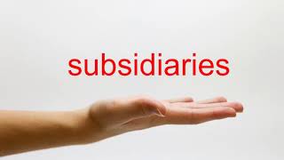 How to Pronounce subsidiaries  American English [upl. by Katherina]