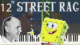 Euday L Bowman  The Original 12th Street Rag  Spongebob Squarepants OST Ragtime Piano Synthesia [upl. by Hanna]