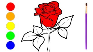 Vizatime per femije 1 trendafil i kuq  Coloring roses san valentines day [upl. by Lamar]