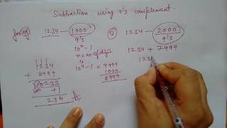 Subtraction using 9s complement [upl. by Ojimmas]