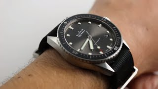 Blancpain Fifty Fathoms Bathyscaphe Ref 50001110NAKA Watch Review [upl. by Jahdiel]