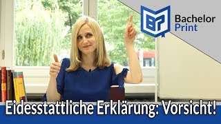 Eidesstattliche Erklärung für Bachelorarbeit amp Hausarbeit [upl. by Elbys]