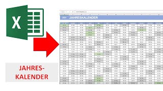 Jahreskalender 2021 I Excel Vorlage I Excelpedia [upl. by Ahtreb]