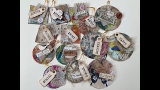 Junk Journal Word Tag Embellishments Craft with me Use your stash [upl. by Ssidnak76]